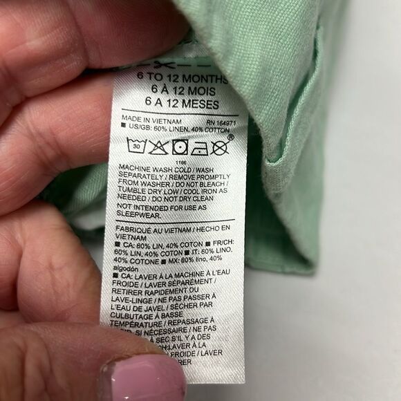 Janie and Jack 100049169 Mint green Linen-Cotton Short size 6-12 m NWT - Picture 10 of 10
